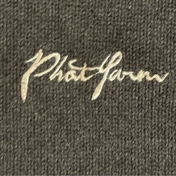 Vintage Phat Farm Men’s Zip Up Long Sleeve Sweater Cream Gray Green Blue Size XL - Picture 8 of 12